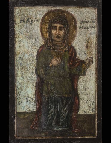 Η Οσία Μαρία η Αιγυπτία, έργο ζωγράφου Θεοφίλου. 1916. -----   Saint Mary, work of the painter Theophilos, 1916.