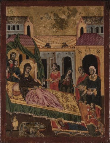 H Γέννηση της Θεοτόκου. 19oς αι.     -----     Nativity of the Virgin, 19th c.