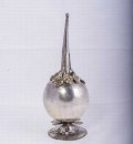 No 15:  Αργυρό περιρραντήριο μύρου, Ι. Ναού Αγίου Ιωάννου του Προδρόμου Μακρυνίτσας, 19ος αι. ----- Silver rosewater sprinkler from the Church of St John the Baptist in Makrinitsa, 19th c.